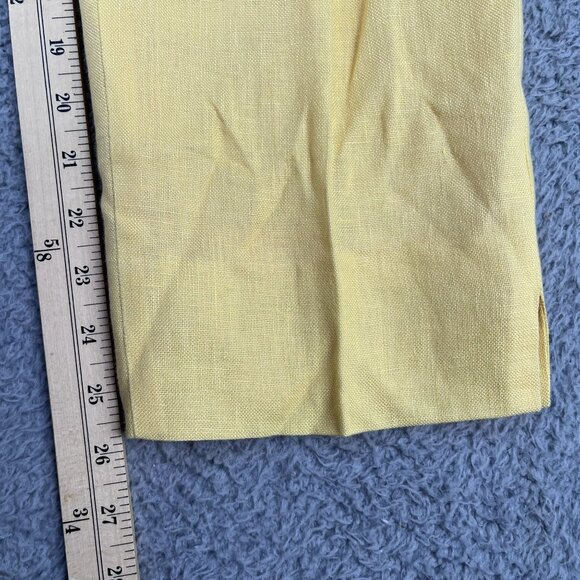 Talbots Womens Butter Yellow 100% Irish Linen Pants Sz 12 - Picture 7 of 7